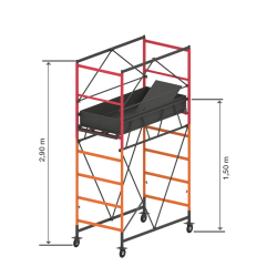 TRABATTELLO PONTEGGIO IN ACCIAIO cm 160 x 80