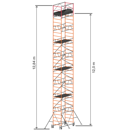 TRABATTELLO PONTEGGIO IN ACCIAIO cm 120 x 200