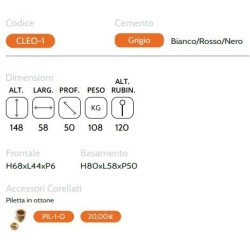 FONTANA IN CEMENTO A MURO CLEOFE