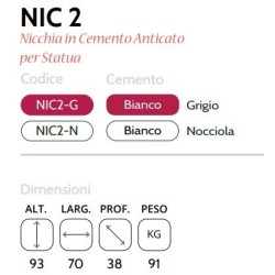 NICCHIA IN CEMENTO PER STATUA h. 93