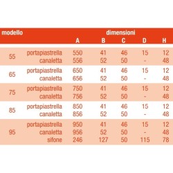 CANALETTA PER DOCCIA CON PORTAPIASTRELLA