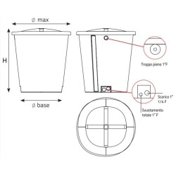 SERBATOIO VASCA CONICA PER ACQUA POTABILE