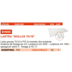 LASTRA COPERTURA IN PVC ULTRA RESISTENTE