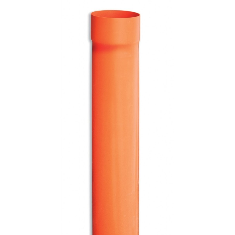 TUBO lunghezza ml 1 IN PVC PLASTICA ARANCIO Diametro mm 40