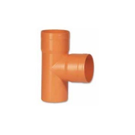 GIUNTO T TRE VIE  PER TUBO IN PVC ARANCIO 