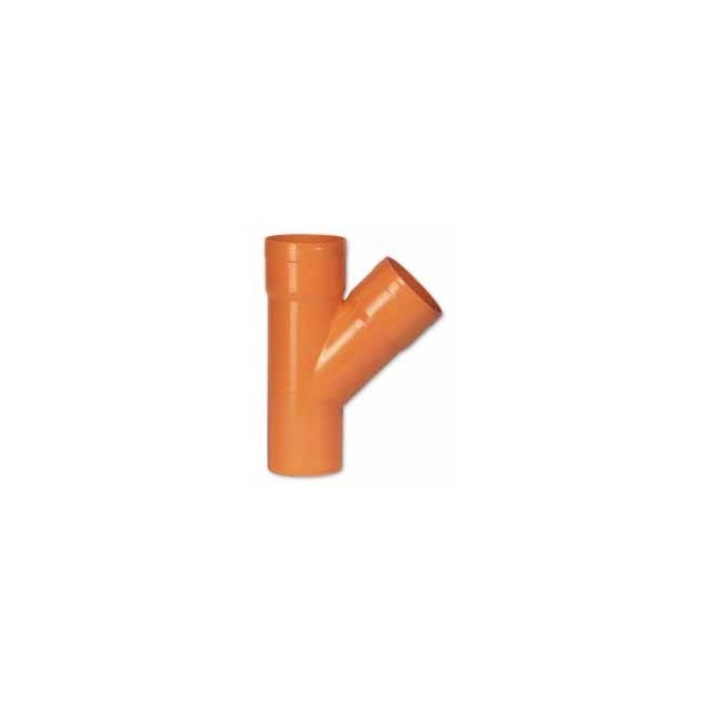 GIUNTO TRE VIE  PER TUBO IN PVC ARANCIO  GIUNTO TRE VIE  PER TUBO IN PVC ARANCIO