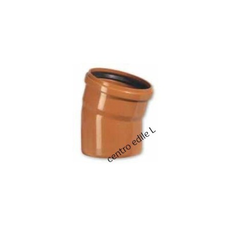 CURVA 15° TUBO IN PVC FOGNATURA CON GUARNIZIONE