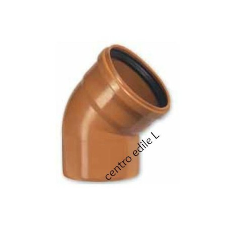 CURVA 45° TUBO IN PVC FOGNATURA CON GUARNIZIONE
