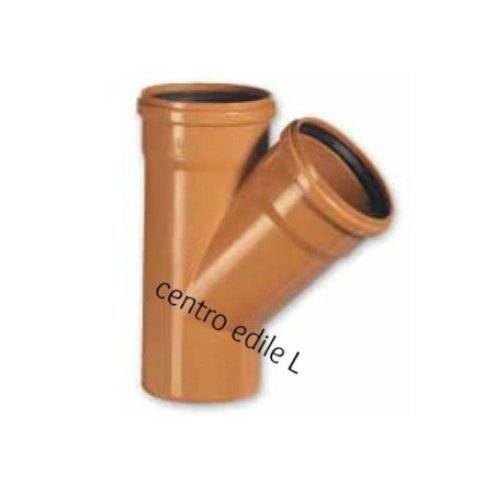 BRAGA 45° TUBO IN PVC FOGNATURA CON GUARNIZIONE