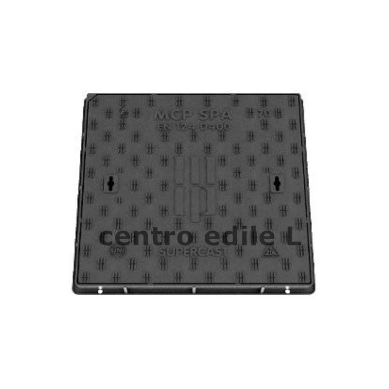 CHIUSINO IN GHISA CARRABILE CLASSE D 400 QUADRATO CON TELAIO