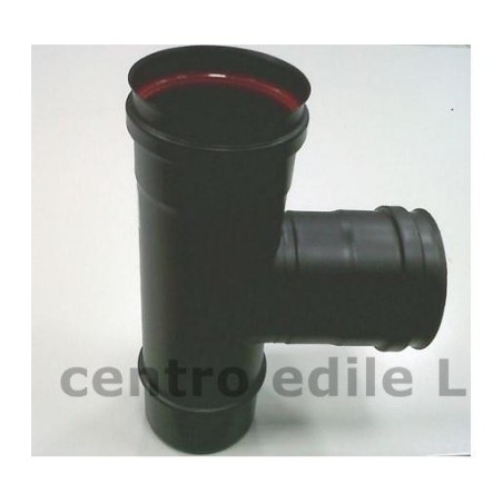 RACCORDO T ACCIAIO INOX d. 80 mm nero