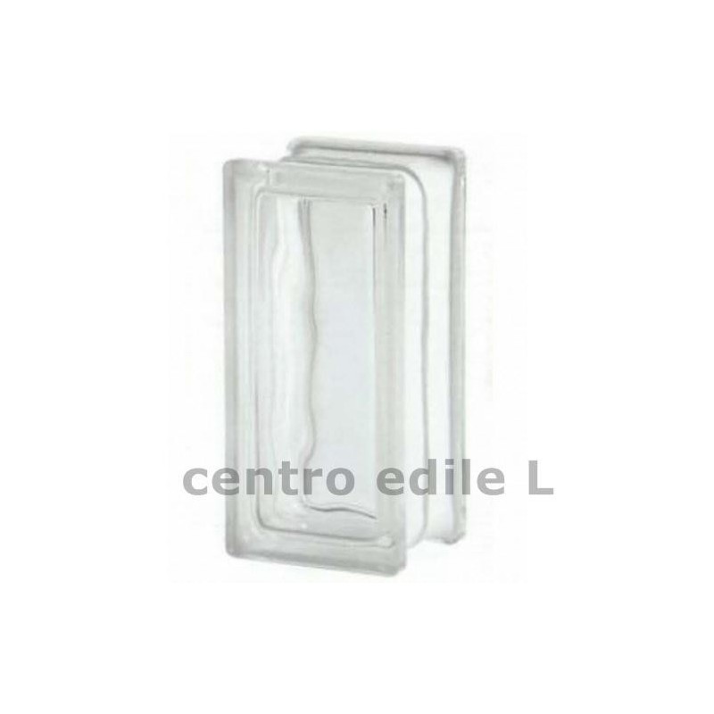 VETROMATTONE ONDULATO TRASPARENTE cm 9 X 19 X 8 VETROMATTONE ONDULATO TRASPARENTE cm 9 X 19 X 8