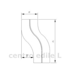 SPOSTAMENTO PLUVIALE RAME TONDO discendente tubo curva 