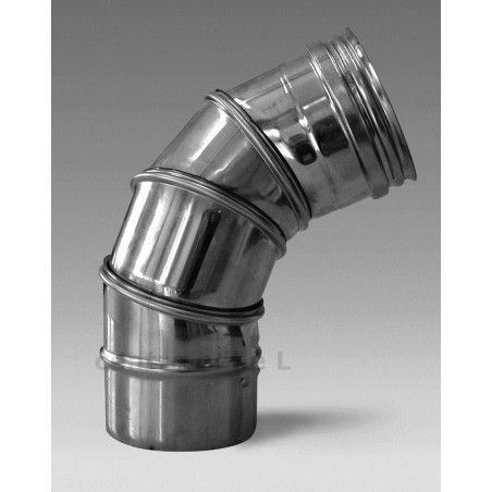 CURVA REGOLABILE CANNA FUMARIA ACCIAIO INOX 