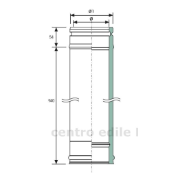 CANNA FUMARIA ACCIAIO INOX diametro mm 80 lunghezza 1000