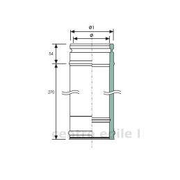 CANNA FUMARIA ACCIAIO INOX diametro mm 80 lunghezza 1000