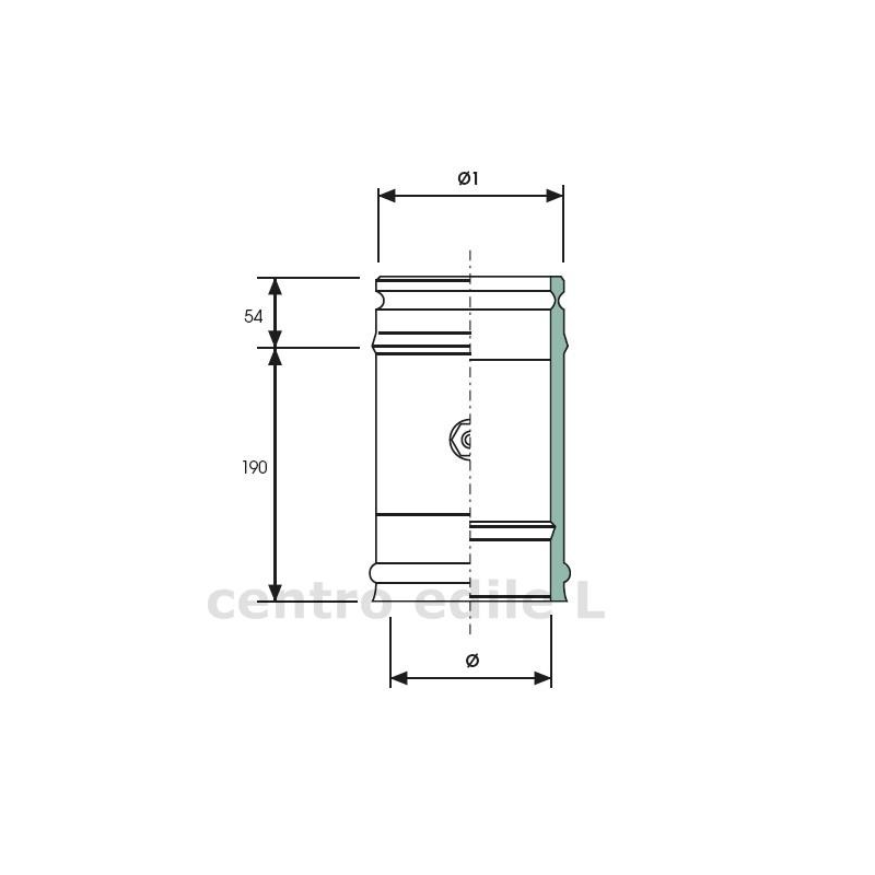 CANNA FUMARIA ACCIAIO INOX diametro mm 80 lunghezza 1000