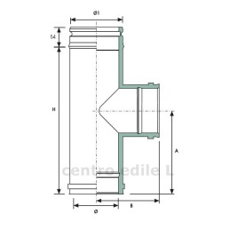 CANNA FUMARIA ACCIAIO INOX diametro mm 80 lunghezza 1000