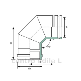 CANNA FUMARIA INOX DOPPIA PARETE aria aria curva 90°