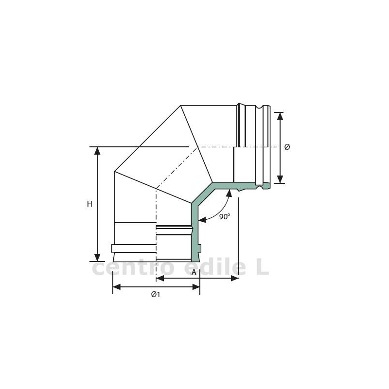 CANNA FUMARIA ACCIAIO INOX diametro mm 80 lunghezza 1000