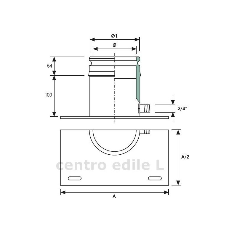 CANNA FUMARIA ACCIAIO INOX diametro mm 80 lunghezza 1000