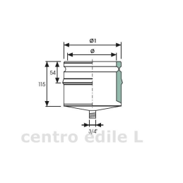 CANNA FUMARIA ACCIAIO INOX diametro mm 80 lunghezza 1000