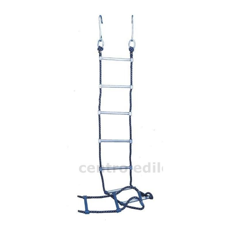 SCALA IN CORDA DI NYLON E GRADINI IN ALLUMINIO