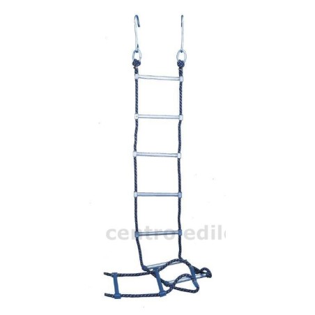 SCALA IN CORDA DI NYLON E GRADINI IN ALLUMINIO