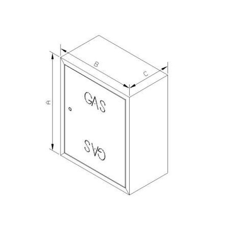 Cassetta Per Contatore In Acciaio Inox - Senza Scritte, Fondo Aperto, Dimensioni 60x40x25 Cm | Protezione Per Contatori Elettrici E Idrici