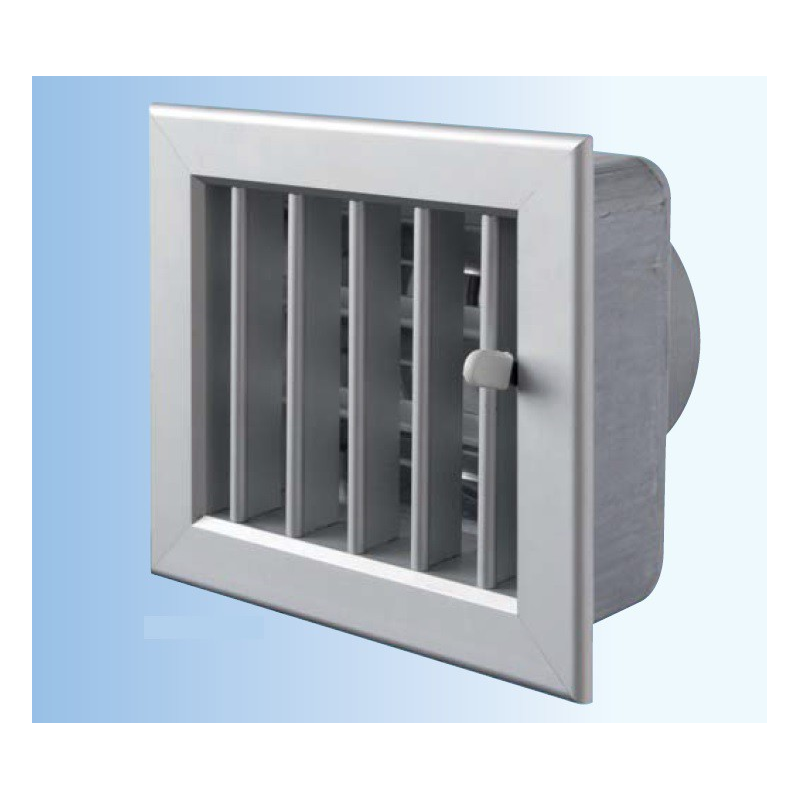 GRIGLIA DI VENTILAZIONE REGOLABILE ALLUMINIO Dimensioni mm 100x100 raccordo  d. 60 Colore alluminio