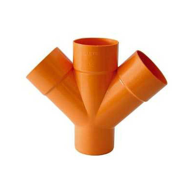 DERIVAZIONE DOPPIA 45 GRADI  PER TUBO IN PVC ARANCIO