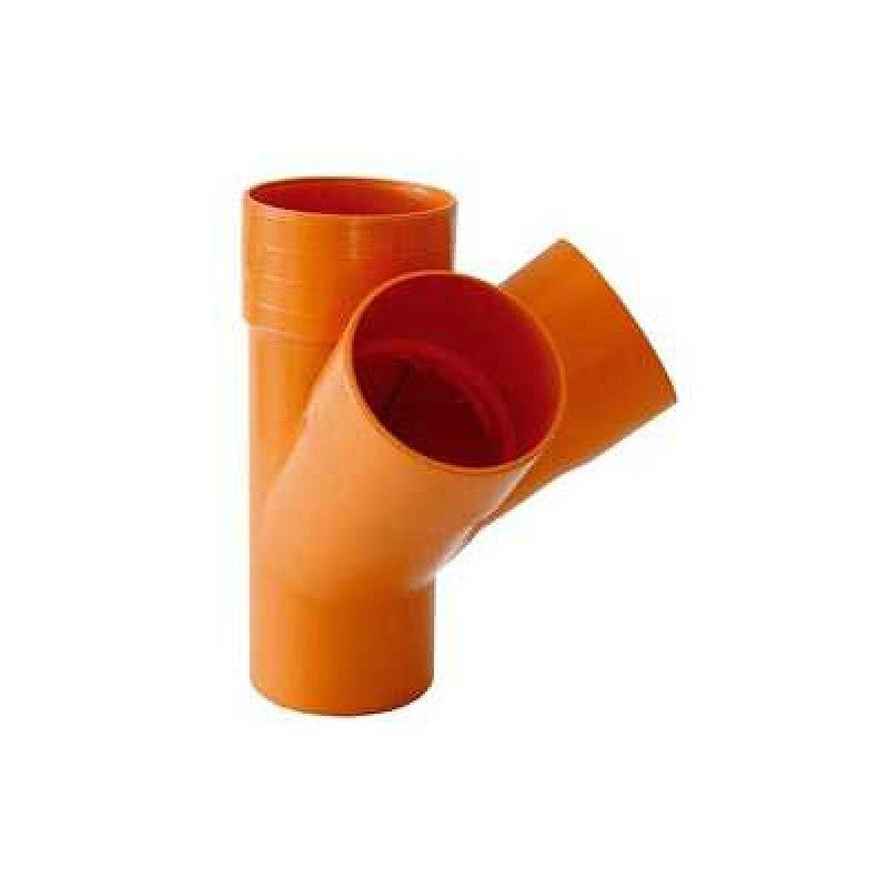 DERIVAZIONE DOPPIA A SCAGNO PER TUBO IN PVC ARANCIO