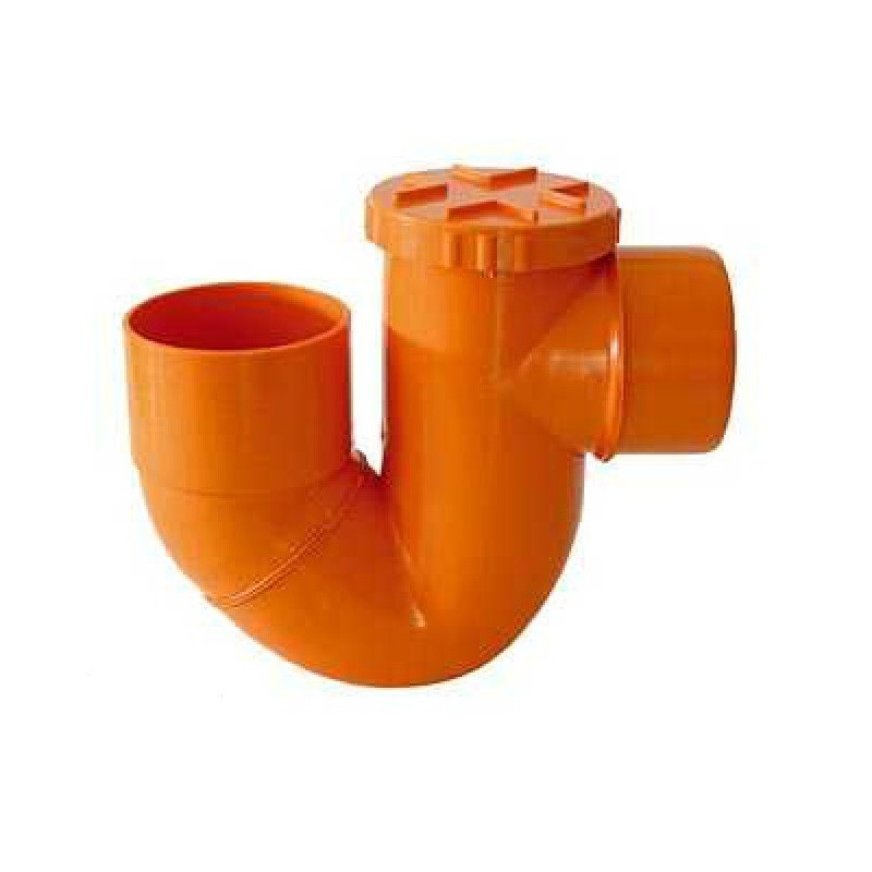 SIFONE VERTICALE APERTO PER TUBO IN PVC ARANCIO