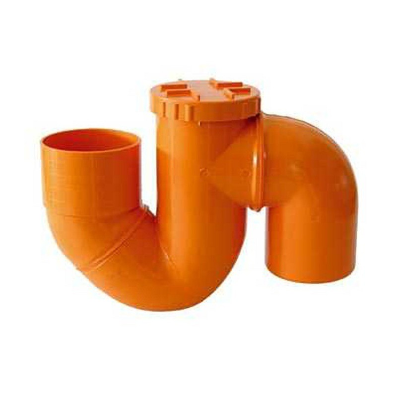 SIFONE VERTICALE CHIUSO PER TUBO IN PVC ARANCIO