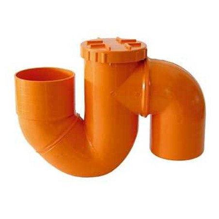 SIFONE VERTICALE CHIUSO PER TUBO IN PVC ARANCIO