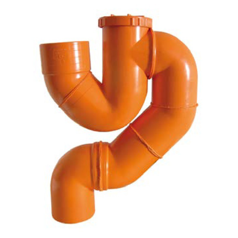 SIFÓN PARA LA TUBERÍA DE DESAGÜE PVC NARANJA